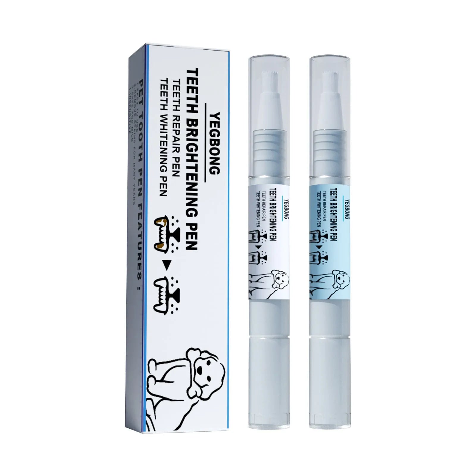 Yegbong pet teeth whitening pen dental care product for dogs and cats with applicator brushes