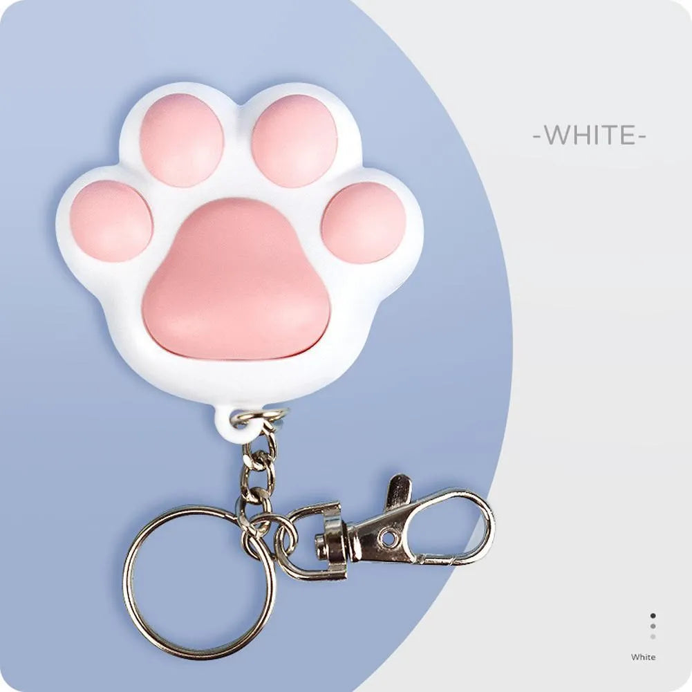 Pink and black USB rechargeable infrared cat teaser toy with keychain attachment