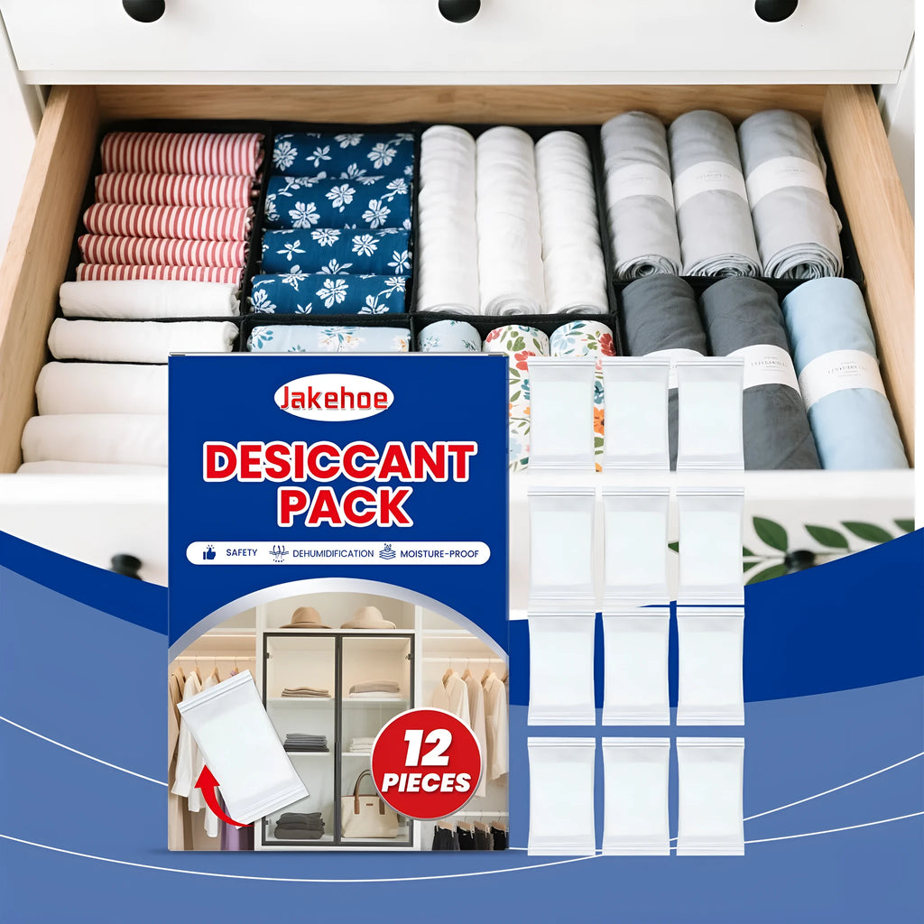 12-piece calcium chloride household desiccant pack for wardrobe and cupboard moisture control
