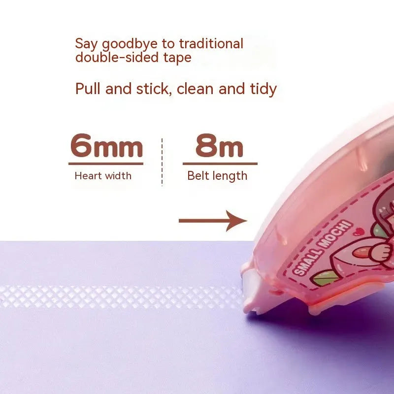 Dotting glue adhesive in plastic container with nozzle, available in peach, lemon, blueberry, butter and grape colours