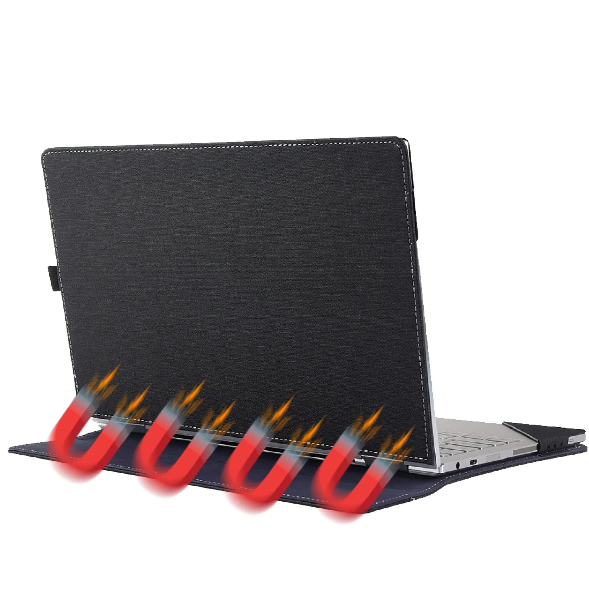 Black imitation leather protective laptop sleeve for Microsoft Surface Laptop 6