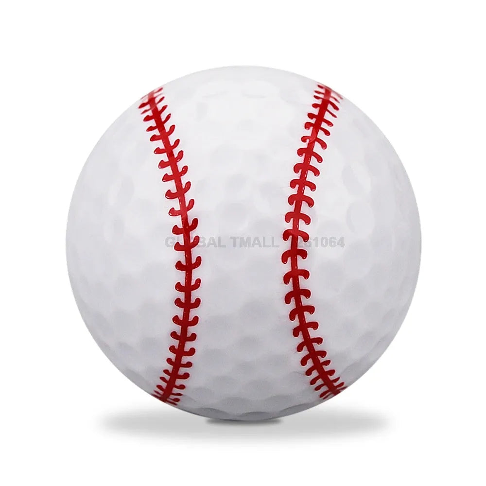 Golf practice ball with seamless dimple design and soft touch Sarin Surlyn cover