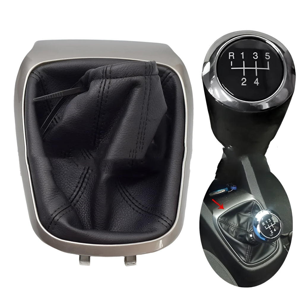 Black leather gear shift knob cover for Chevrolet Sonic Aveo T300 2011-2015 5-speed plastic headgear