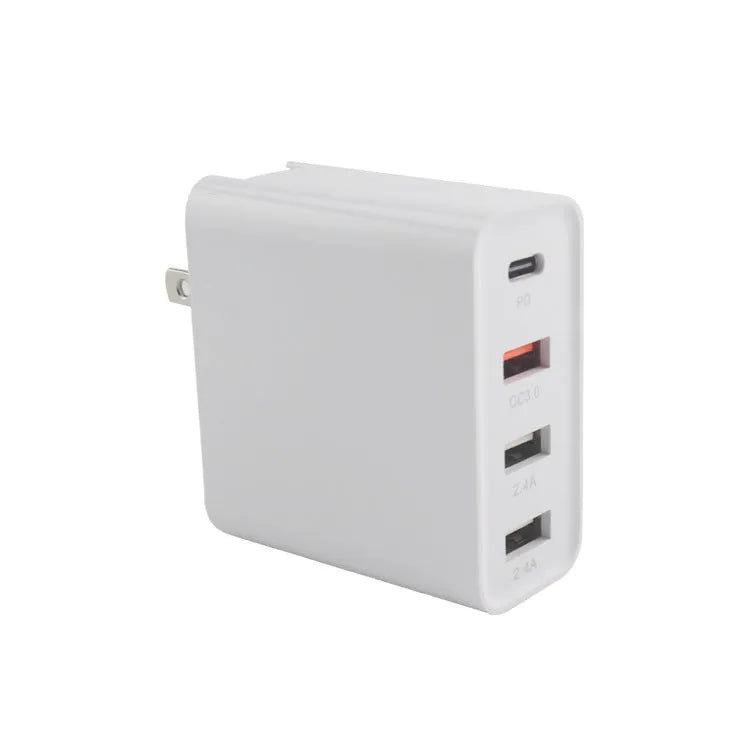 48W four-port USB-C mobile phone charger with worldwide plug options