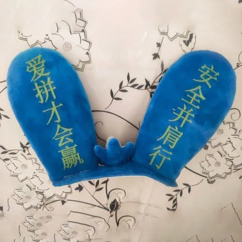 Rabbit-shaped glow ears helmet ornament with Velcro bottom attachment in multiple colour options