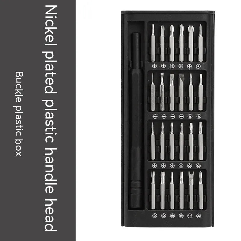 24-in-1 magnetic precision screwdriver set with chrome vanadium steel bars and multiple bit types.