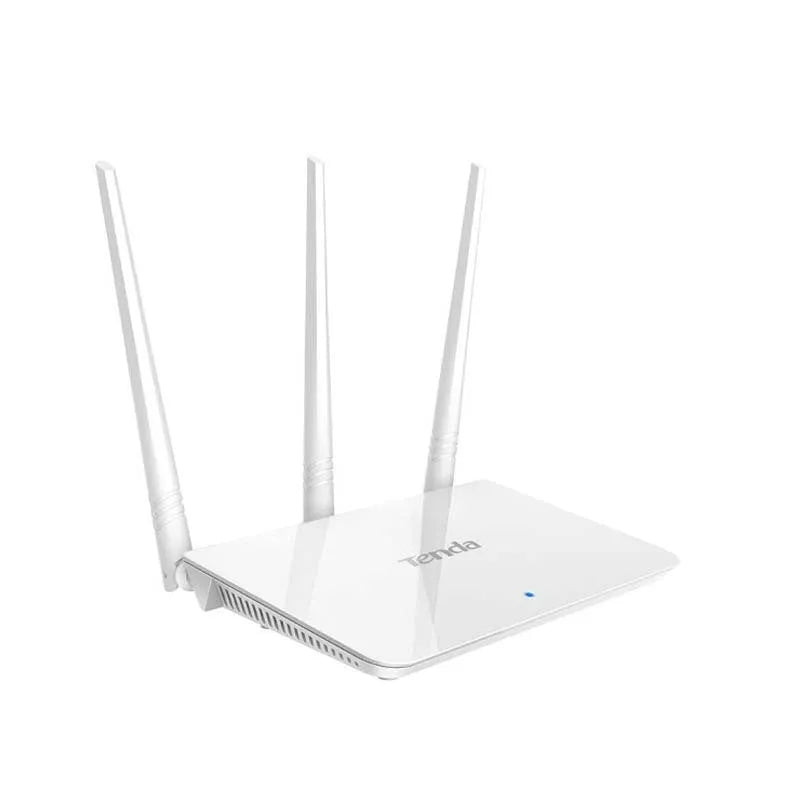 White wireless broadband router with antennas for dual-band 2.4G and 5G WiFi.