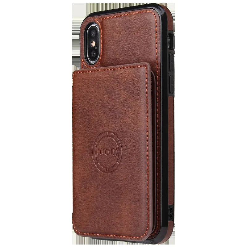 Imitation leather card wallet phone case for iPhone 11 in a choice of solid colours.