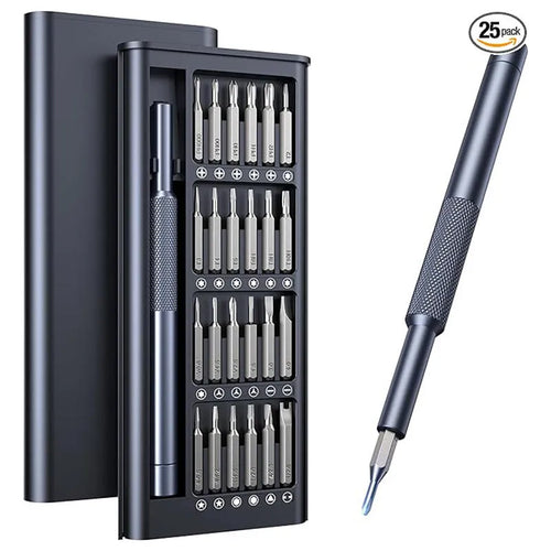 25-in-one magnetic precision screwdriver set with chrome vanadium steel bits and ABS handle