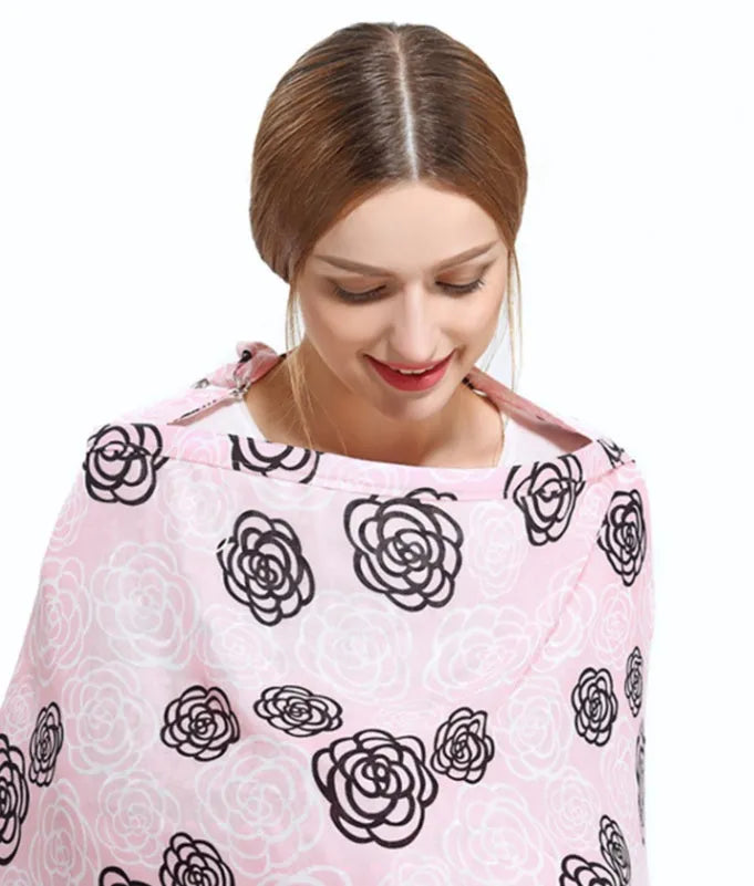 Grey breastfeeding cover with stiff frame made from breathable baby safety cotton