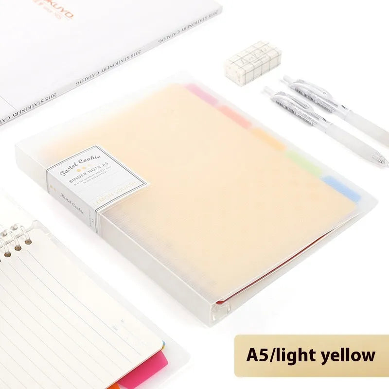 Loose spiral notebook refill with transparent PP cover and raw wood pulp paper in A5 size