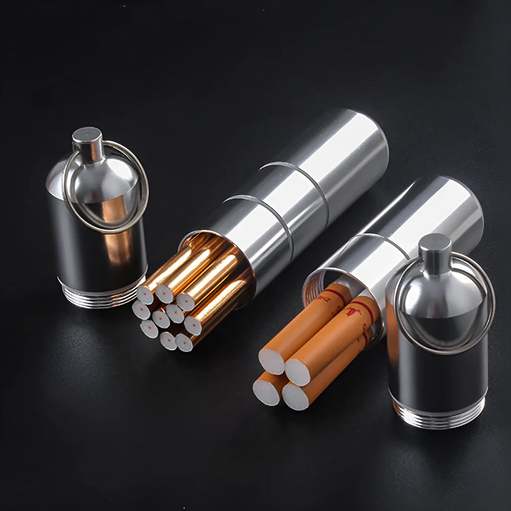Portable waterproof sealed aluminium alloy medicine box in silver, 87mm size