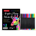Set of 12 acrylic paint markers with bullet tips for crafts on canvas, wood, and glass