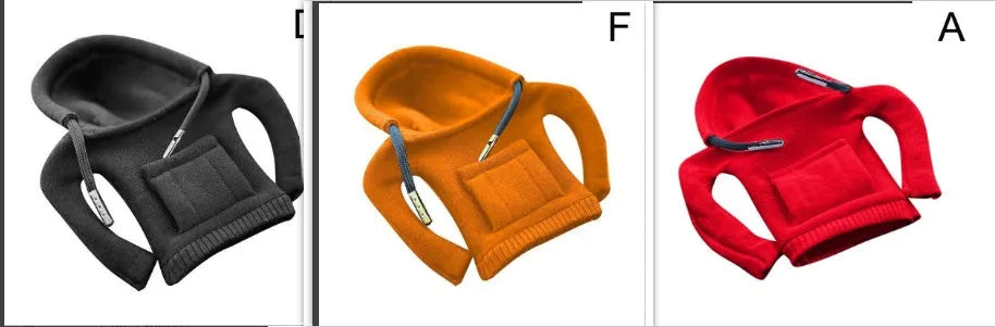 Cloth gear shift knob hoodie cover in assorted colours showing 13x8cm size for manual and automatic cars.