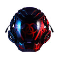 Black full face cyborg helmet mask with bioweapon styling for costumes