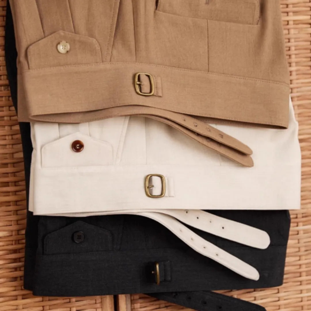 Men's slim fit straight leg business trousers in wrinkle-resistant polyester fabric