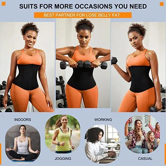 Adjustable neoprene sports waist belt for abdominal support in blue and silver colour options
