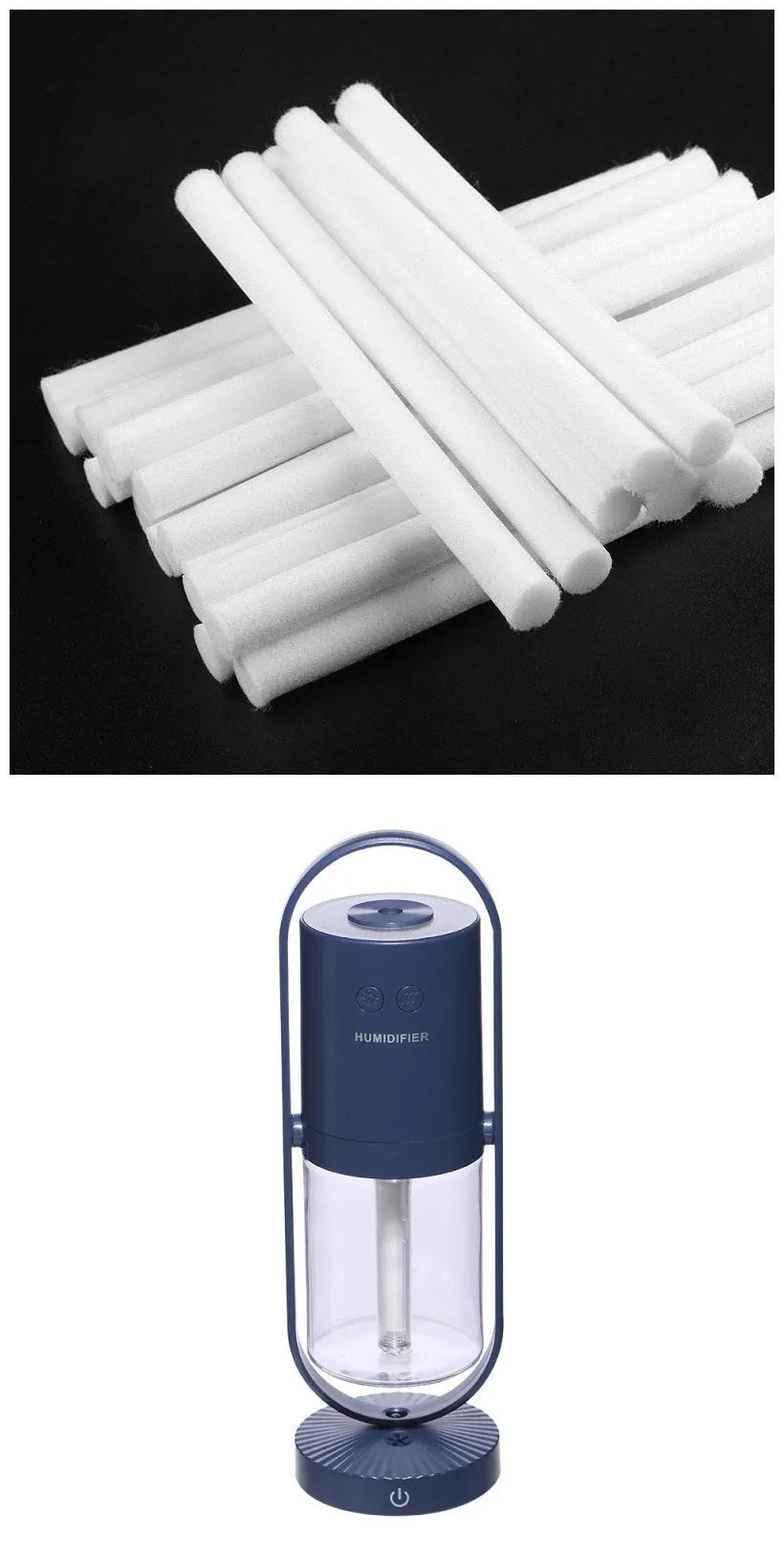 Anion humidifier 200mL white compact desk USB 70x66x213mm