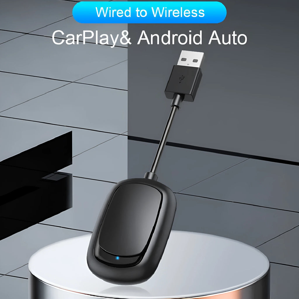 Wireless CarPlay Android Auto interconnection box with USB connection