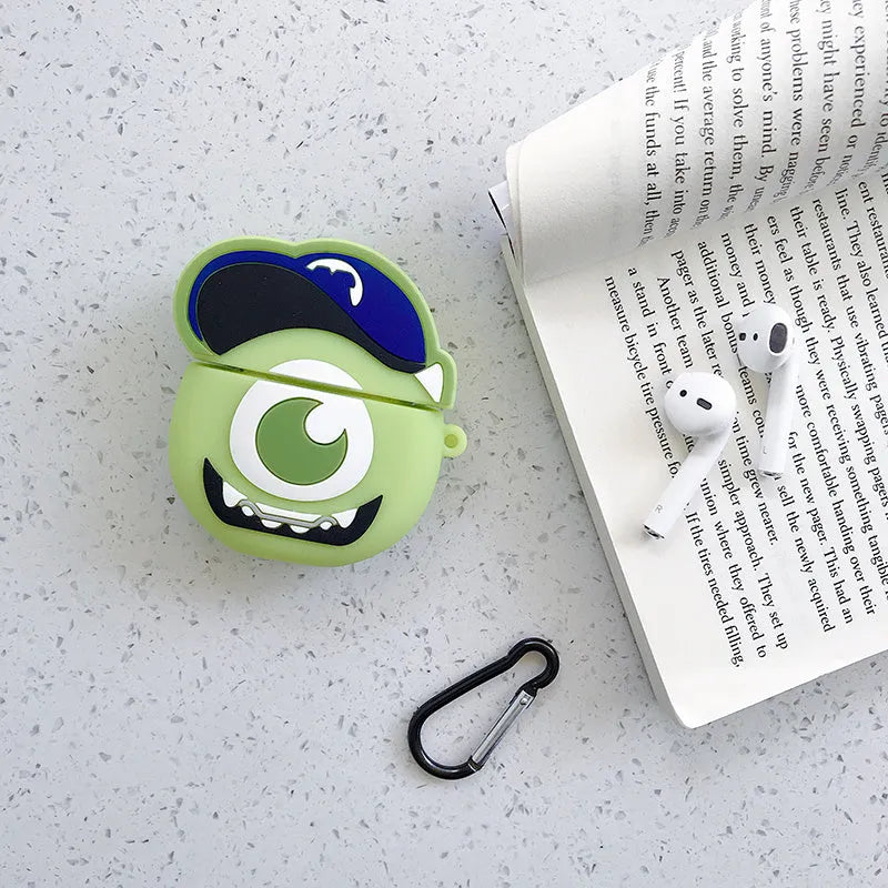 Cartoon animal design silicone case for Apple AirPods 1 and 2 in multiple colours