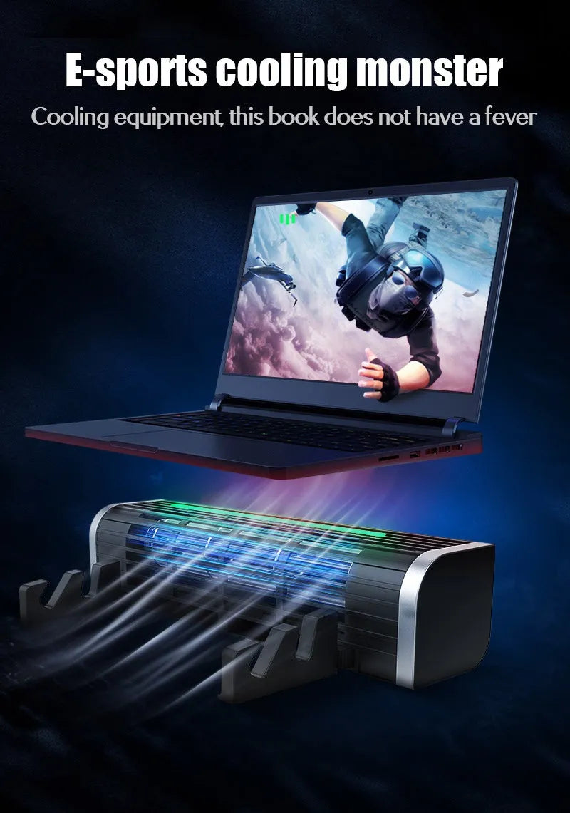 Black notebook cooler with dual fans, dimensions 294mm long, for laptop cooling.