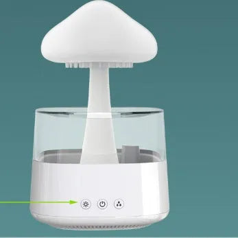 Ultrasonic atomising humidifier wood grain finish cloud and rain mist seven colour light USB power 0.5L tank