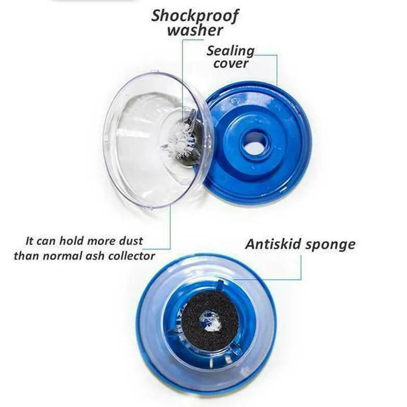 Blue bowl-shaped electric hammer dust cover accessory for collecting drilling debris.