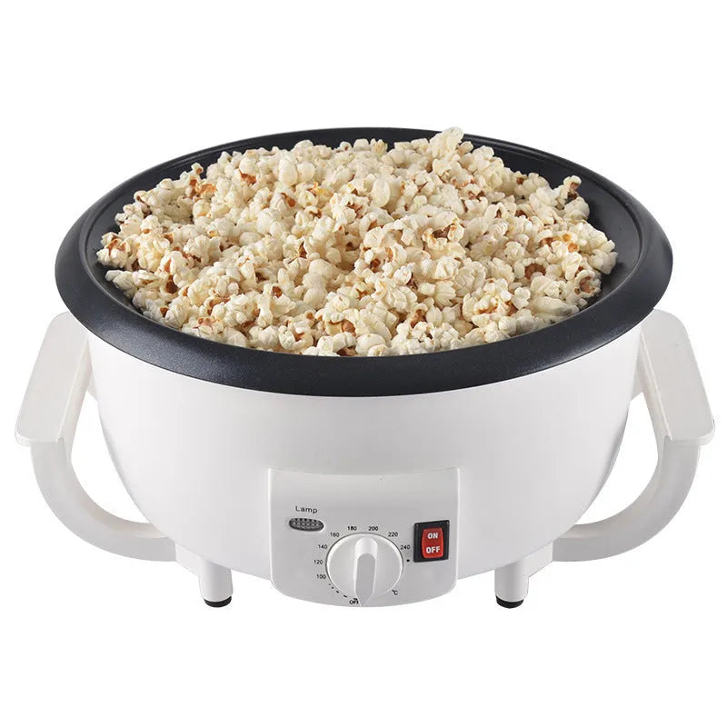 White oblate coffee bean roasting machine with 750g capacity and 225mm pot base.