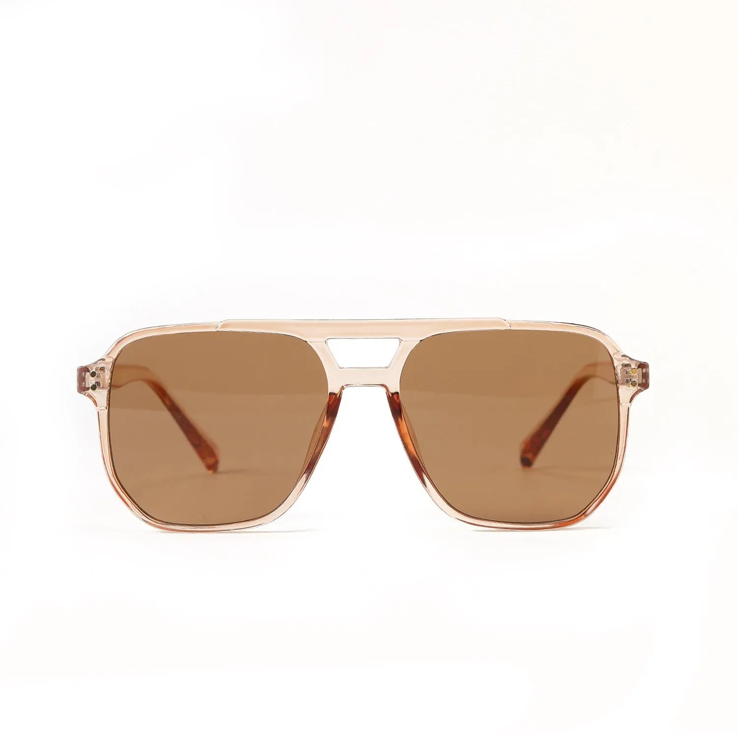 Women's square double beam sunglasses with six colour options showing UV400 protection rating