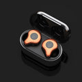 Wireless Bluetooth TWS earbuds with charging case in silver colour.