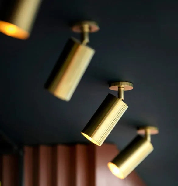 Nordic all-aluminium ceiling light with gold electroplated surface and LED light