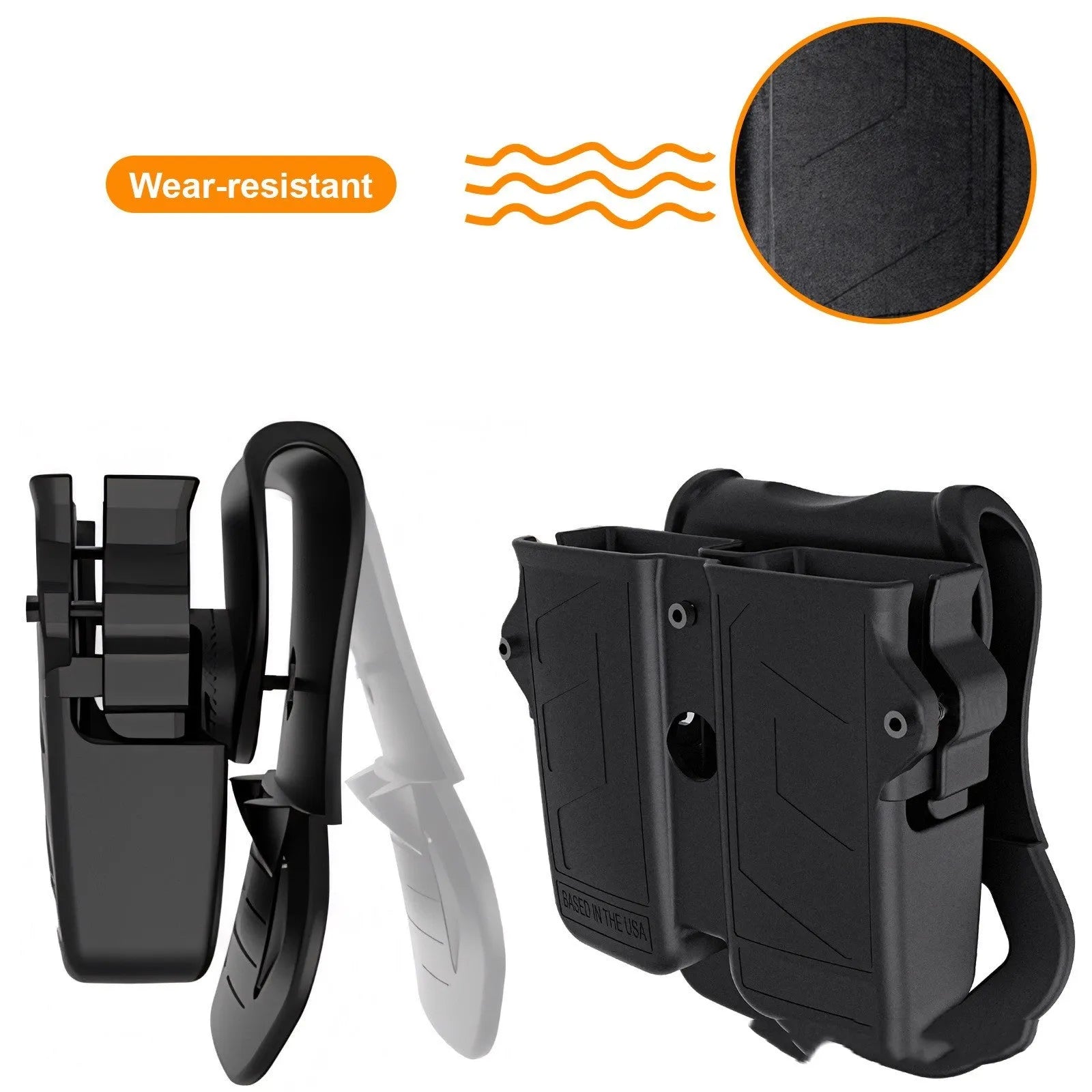 Universal black nylon magazine holder for storing documents on a desk