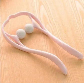Plastic hand massage roller with adjustable width stand and 3D floating-point design for neck and shoulder pressure point therapy