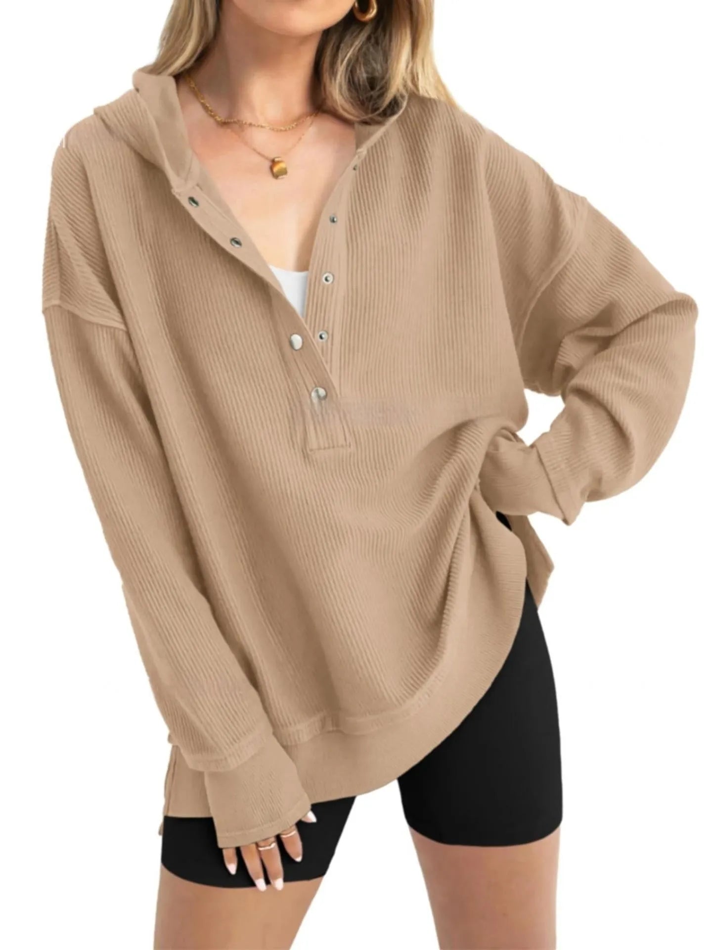 Women's loose fit raglan sleeve sweater in peacock green, peach, black, navy, gray, khaki, or apricot.