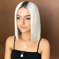 Ladies wig headgear Ruili style high temperature wire mechanism process any skin tone any face type white colour