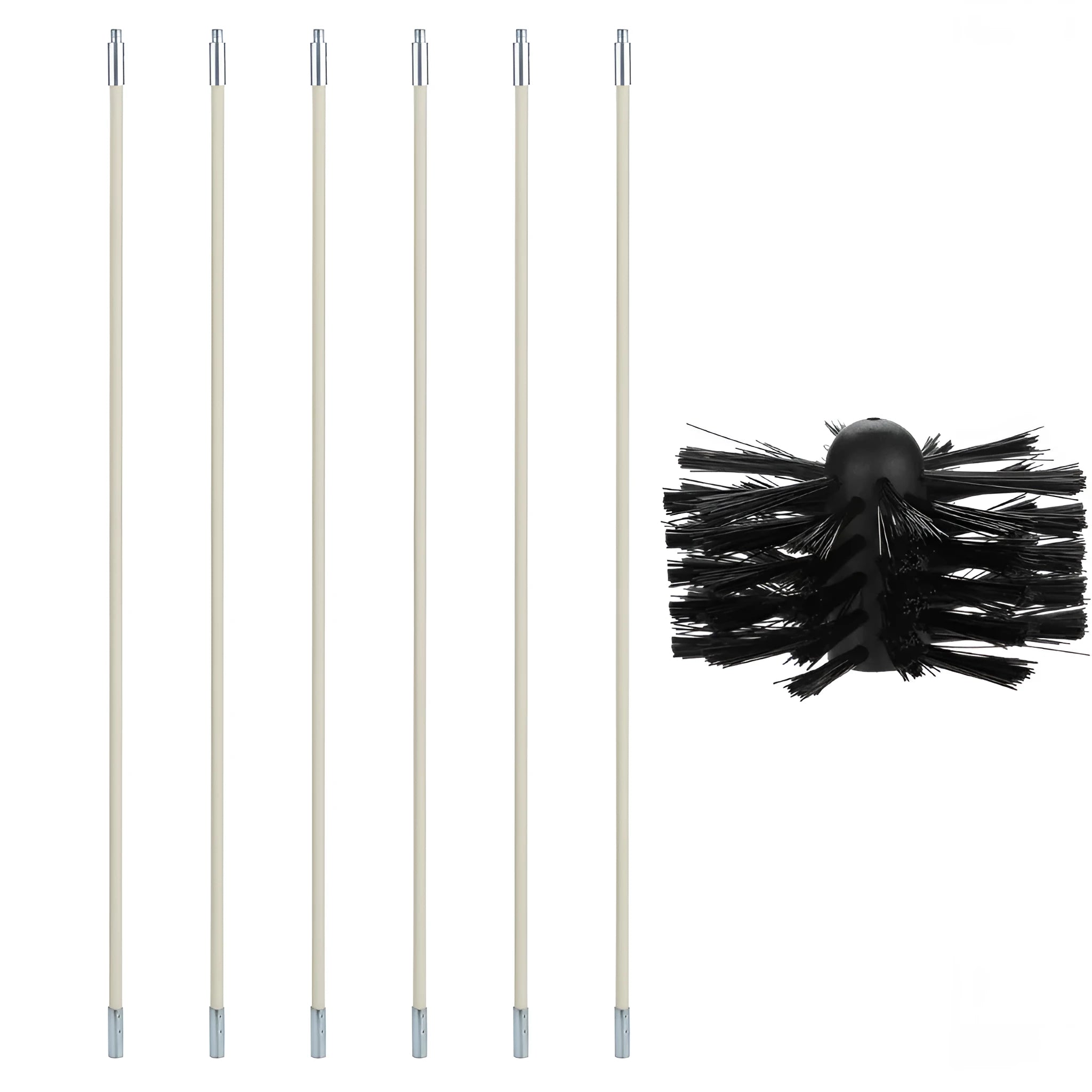 Flexible 600mm long chimney cleaning brush with nylon bristles for dryer and range hood pipes