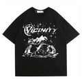 Men's hip hop print T-shirt in retro style, polyester fibre, colour option TKL472, front view