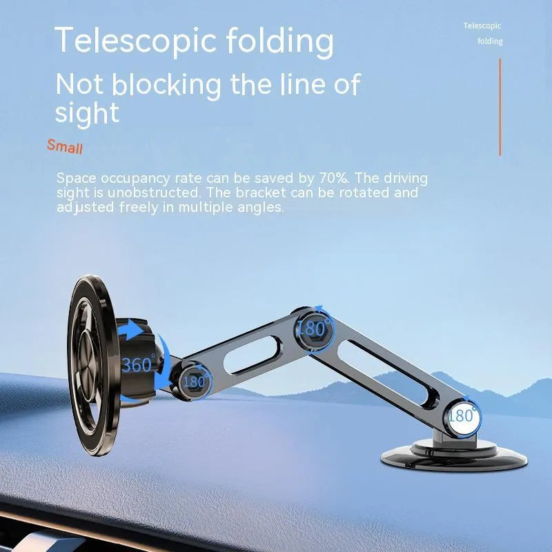 All-metal magnetic car phone holder in four colour options with magnetic rings and adhesive pads