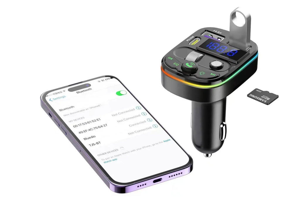 Onboard Bluetooth receiver with MP3 playback, USB output, and current voltage display in ABS housing