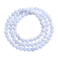 Blue agate bracelet with natural striped patterns on 6-6.8mm beads