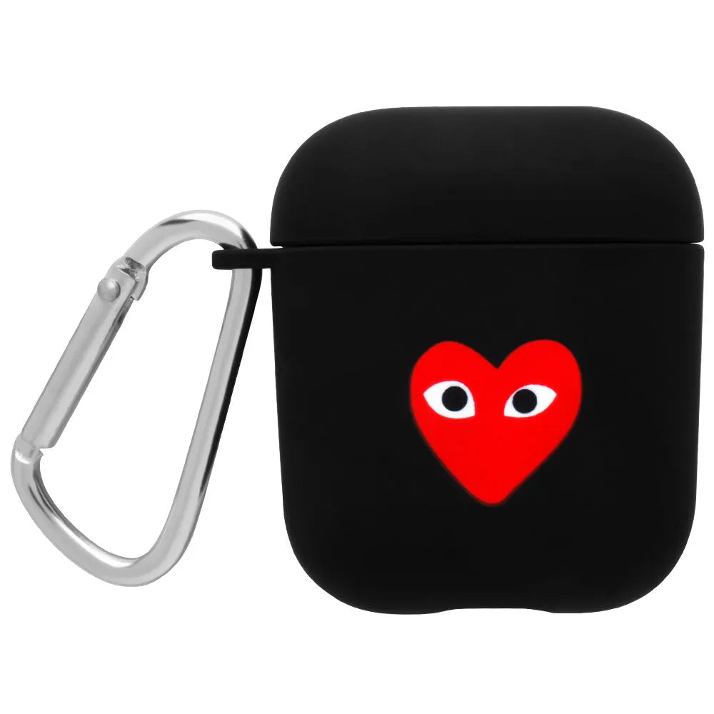 Black and Pink PC hard protective cases for Apple AirPods with decorative back cover designs.