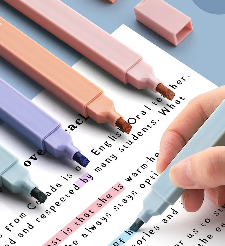 Set of double headed fluorescent marking pens in salt series, sweet series, and mixed colour packs