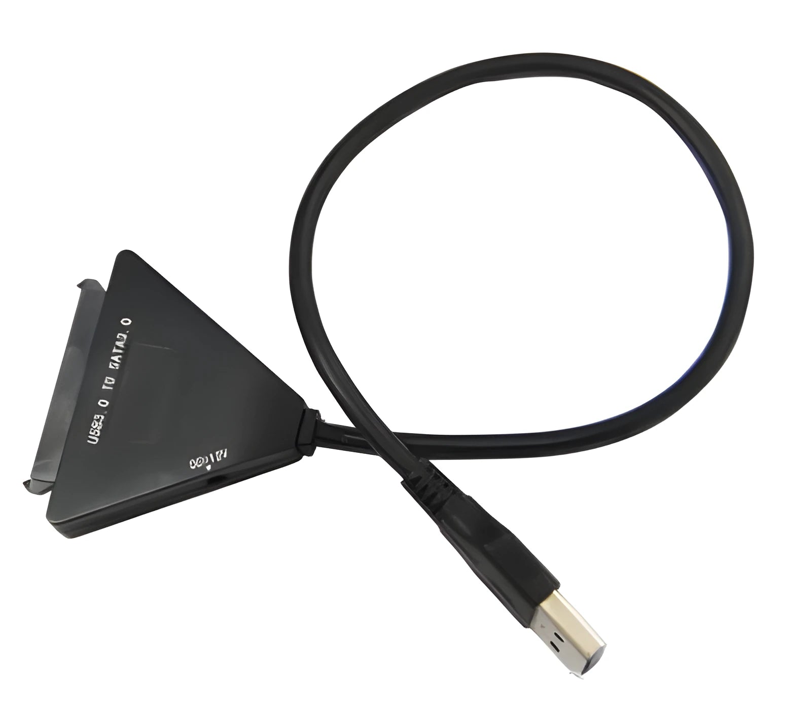 Black USB 3.0 to SATA 7+15 pin external hard drive adapter cable for 2.5 and 3.5 inch drives.