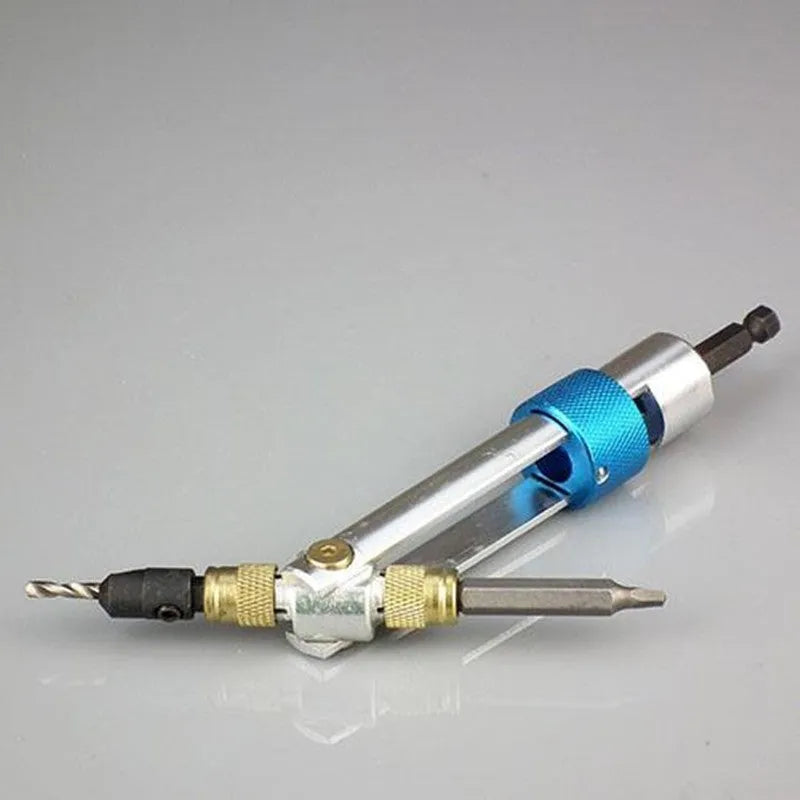 Half Time Drill swivel head attachment with a set of Phillips, flathead, and countersink bits for power drills.