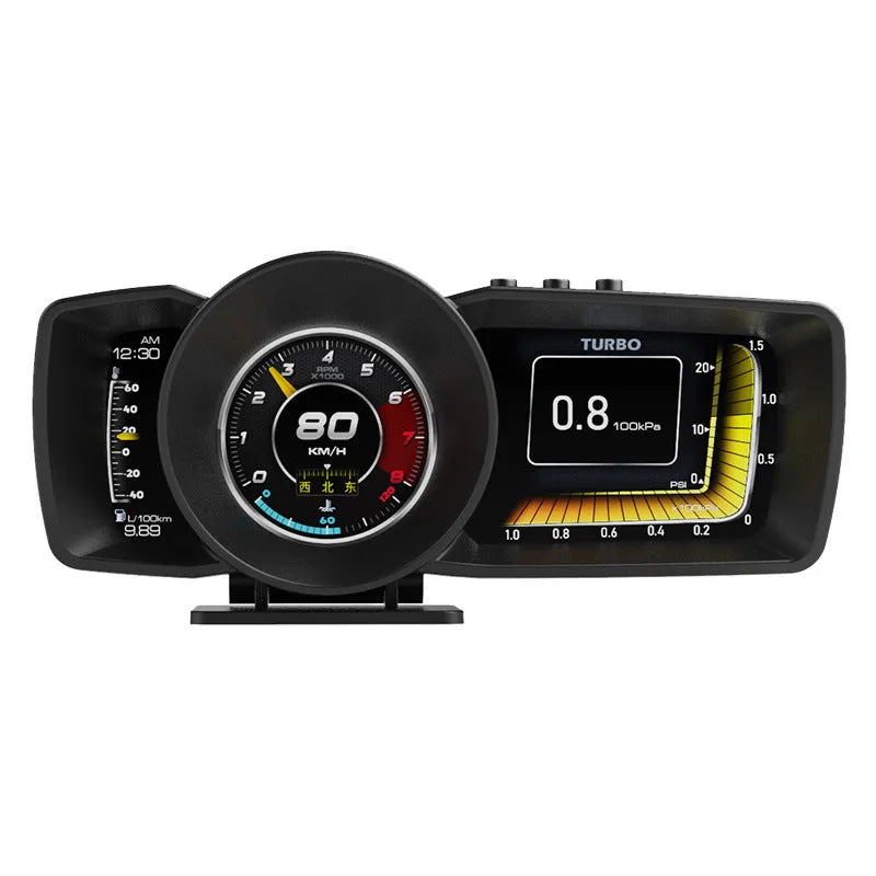 OBDII vehicle monitoring computer with TFT display screen and installation accessories