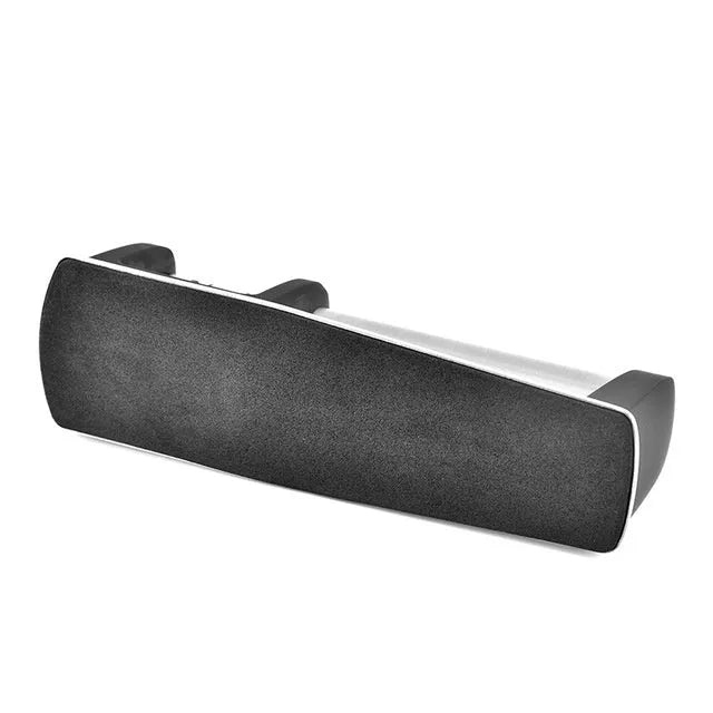 Black hand-held ABS kitchen knife sharpener on a white background.