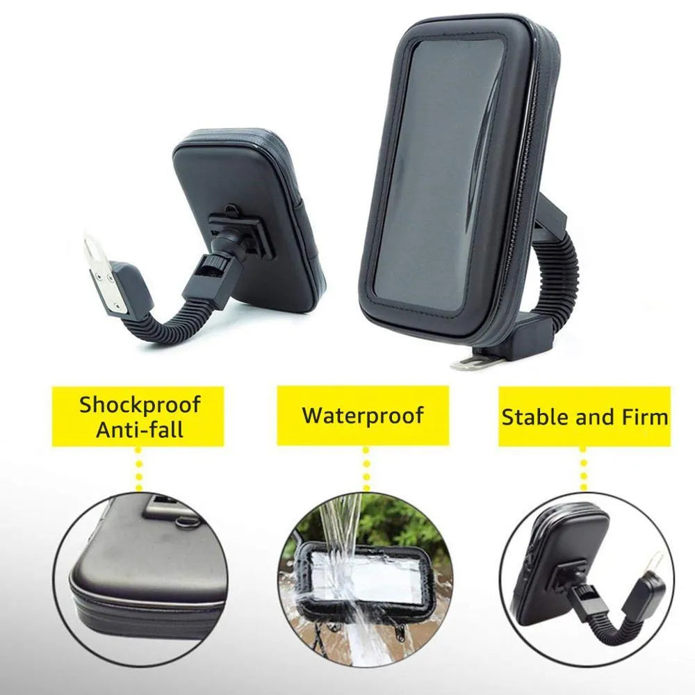 Bicycle phone waterproof holder case with clear touchscreen window for Samsung Galaxy 4.7 5.5 6.3 inch smartphones
