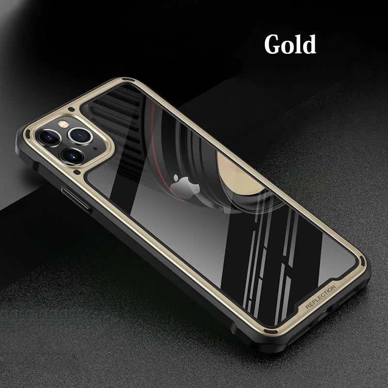 Transparent silicone mobile phone case for iPhone 11 on a table.