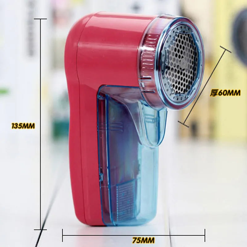 Blue portable electric lint remover for clothing with compact 11x16x9.5cm design