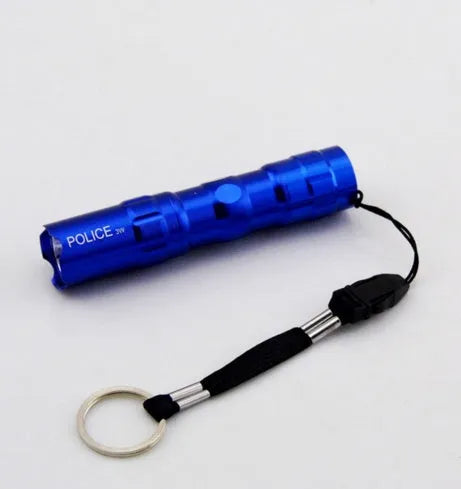 Black aluminium alloy LED mini flashlight with compact design for outdoor and household use